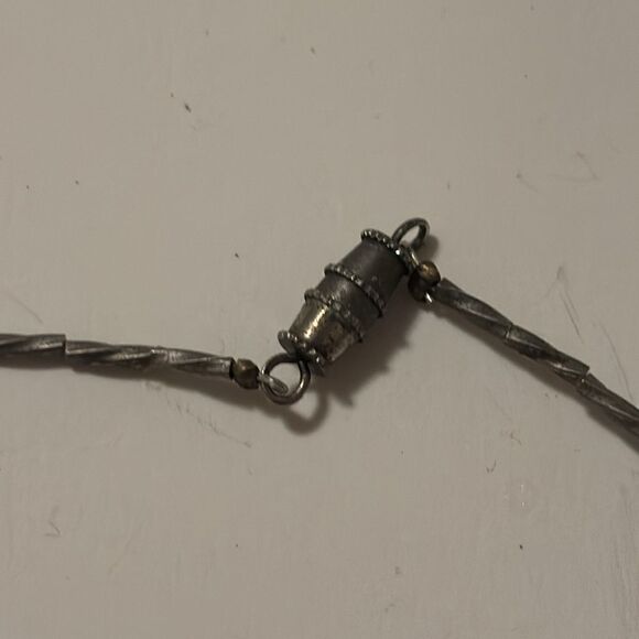 Vintage Silver toned beaded tigers eye necklace 17” - Picture 6 of 6